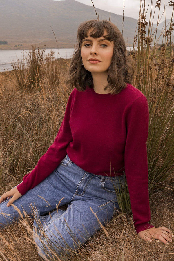 Carraig Donn 100% Cashmere Knit in Burgundy