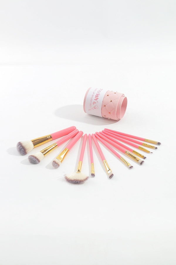 Carraig Donn 12 Piece Make Up Brush Set in Pink
