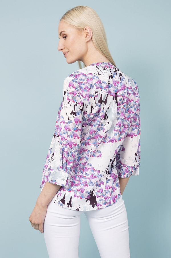 Carraig Donn 1/2 Placket Print Blouse in Lilac