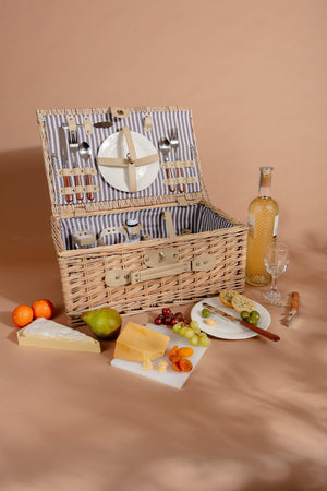 Carraig Donn 2 Person Picnic Basket Natural Stripe