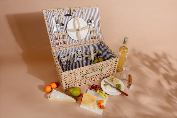 Carraig Donn 2 Person Picnic Basket Natural Stripe