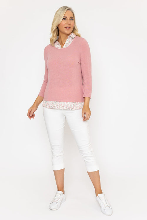 Cut & Sew Shirt Collar & Hem Top