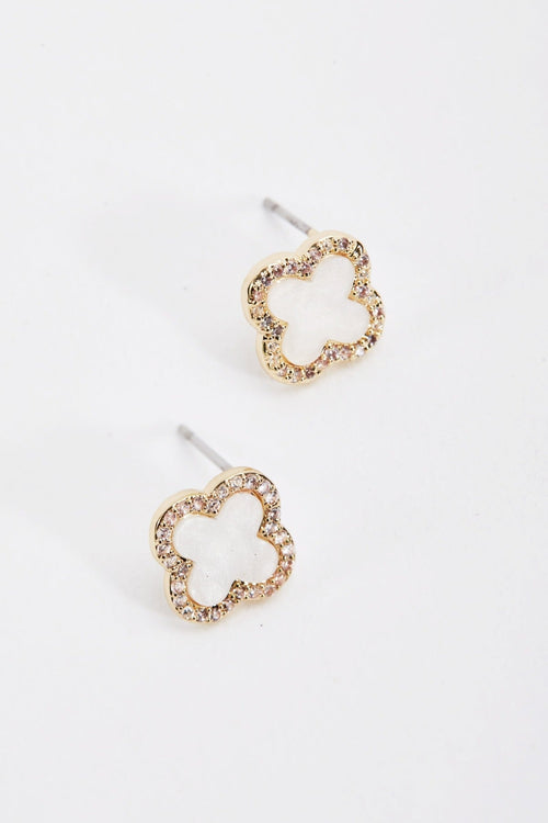 Gold Tone Finish Earrings with Crystals