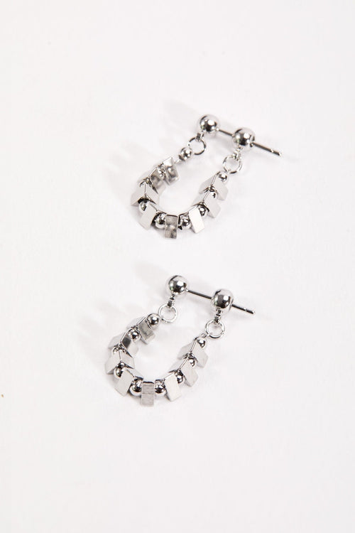 Silver Beaded Earrings