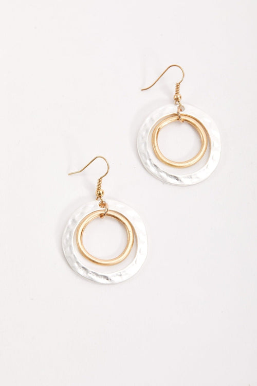 Silver and Gold Circle Earrings