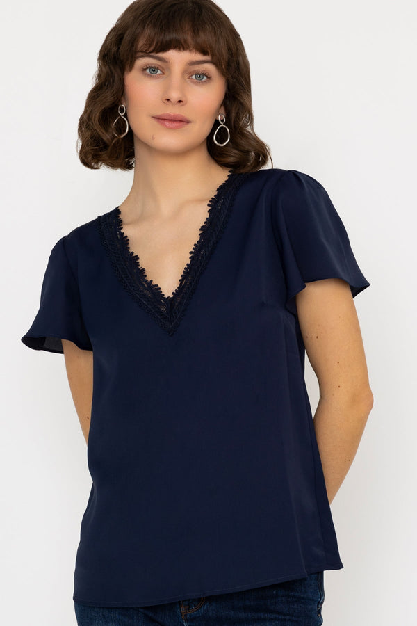 Carraig Donn 24Ss Lace V Neck Top