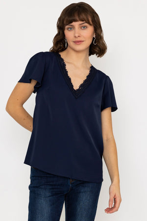Carraig Donn 24Ss Lace V Neck Top