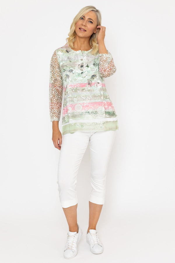 Carraig Donn 24Ss Printed Dovore Top