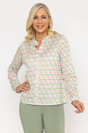 Carraig Donn 24Ss Printed Jersey Top Ecru