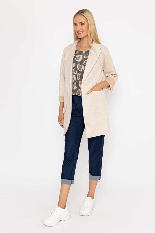Carraig Donn 3/4 Suede Jacket in Beige