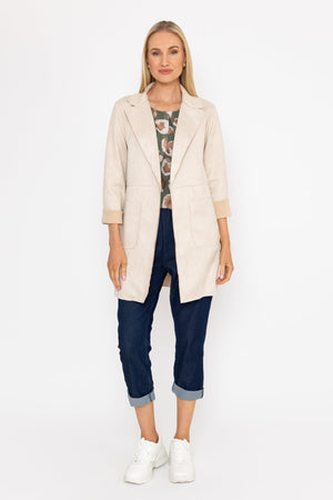 Carraig Donn 3/4 Suede Jacket in Beige