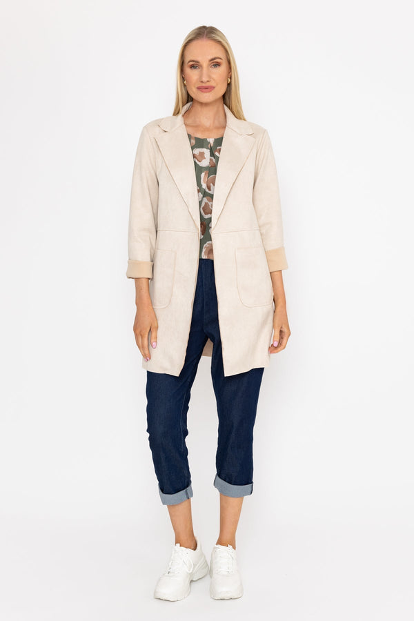 Carraig Donn 3/4 Suede Jacket in Beige