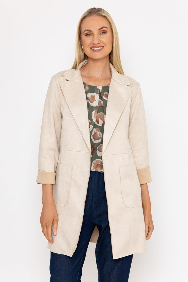 Carraig Donn 3/4 Suede Jacket in Beige