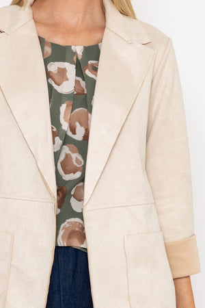 Carraig Donn 3/4 Suede Jacket in Beige