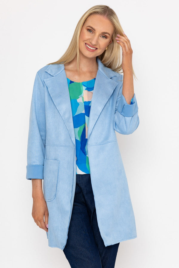 Carraig Donn 3/4 Suede Jacket in Blue