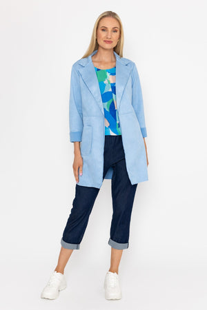 Carraig Donn 3/4 Suede Jacket in Blue