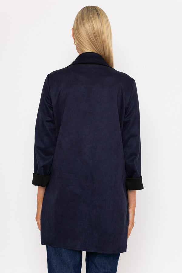 Carraig Donn 3/4 Suede Jacket in Navy