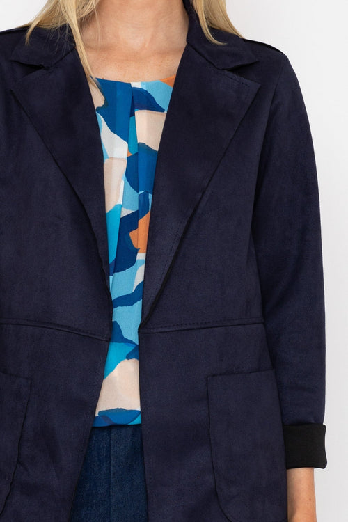 Carraig Donn 3/4 Suede Jacket in Navy