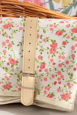 Carraig Donn 4 Person Pink Floral Picnic Basket