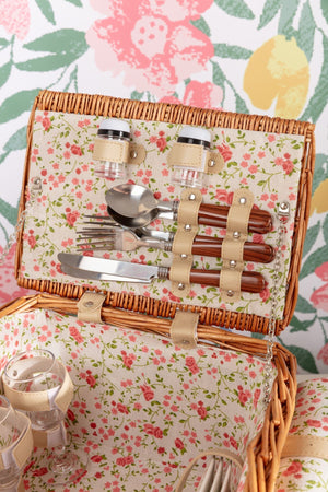Carraig Donn 4 Person Pink Floral Picnic Basket