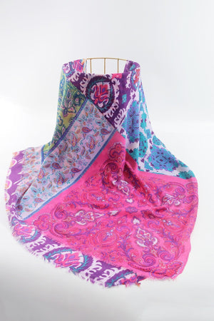Carraig Donn Abstract Paisley Scarf in Pink