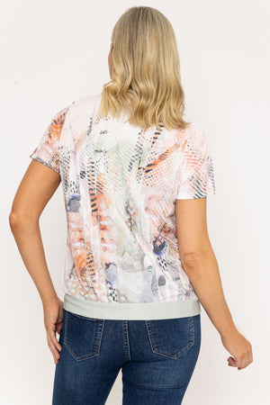 Carraig Donn Abstract Printed Round Neck T-Shirt in Pastel