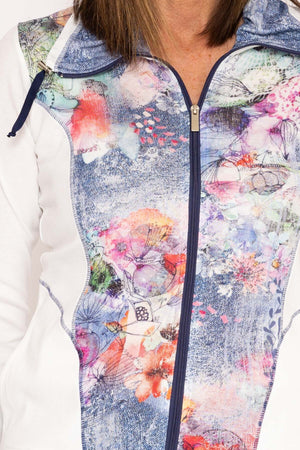 Carraig Donn Abstract Printed Zip Up Jacket in Multi