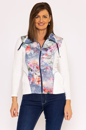 Carraig Donn Abstract Printed Zip Up Jacket in Multi