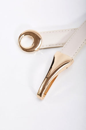 Carraig Donn Adjustable Metal Clasp Belt in Cream