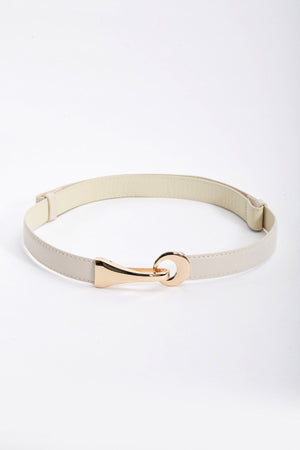 Carraig Donn Adjustable Metal Clasp Belt in Cream