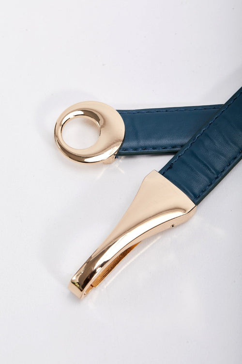 Carraig Donn Adjustable Metal Clasp Belt in Navy