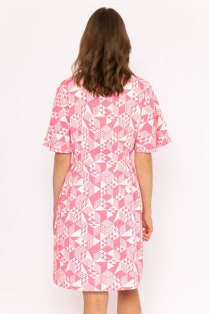 Carraig Donn Ailbhe Knee Length Dress in Pink Print