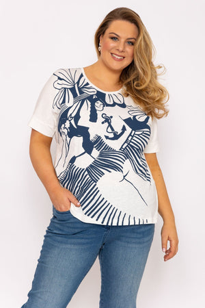 Carraig Donn Anchor Print Top in Off White