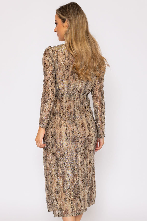 Carraig Donn Animal Print Twist Front Dress