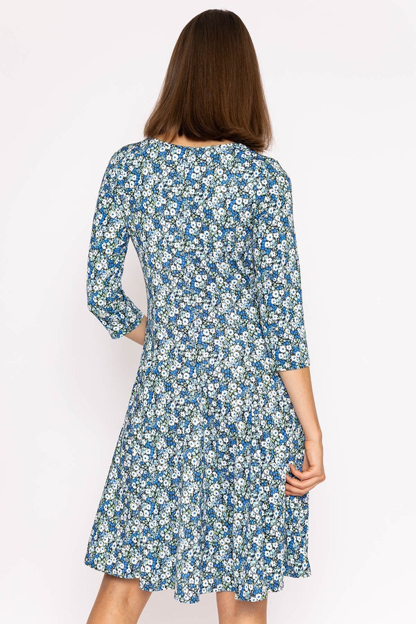 Carraig Donn Aoife Dress in Teal Floral Print