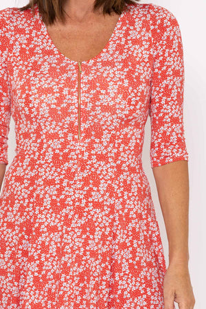 Carraig Donn Aoife Red Print Dress