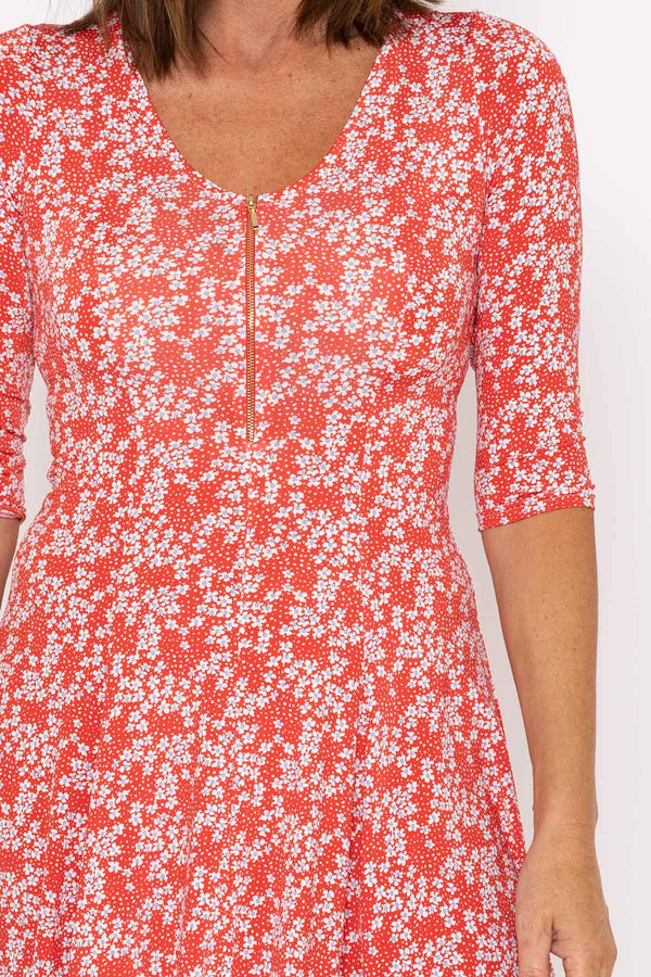 Carraig Donn Aoife Red Print Dress