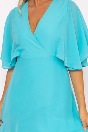 Carraig Donn Aqua Angel Sleeve Dress