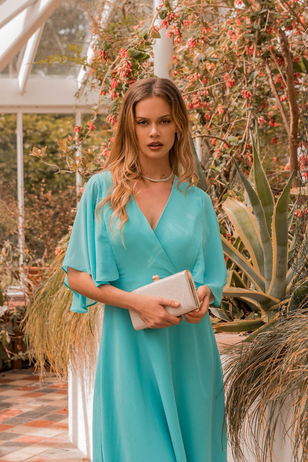 Carraig Donn Aqua Angel Sleeve Dress