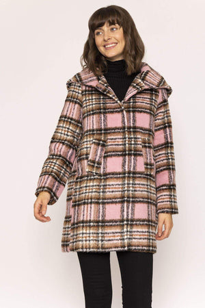 Carraig Donn Archelo Hooded Coat in Pink