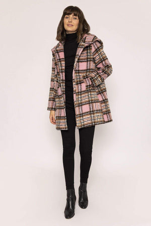 Carraig Donn Archelo Hooded Coat in Pink