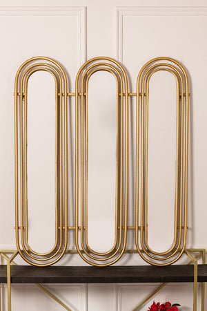 Carraig Donn Art Deco Gold Triple Wall Mirror