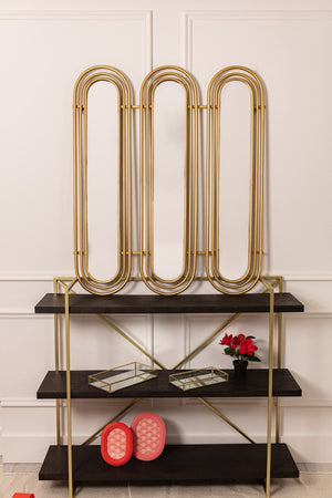Carraig Donn Art Deco Gold Triple Wall Mirror