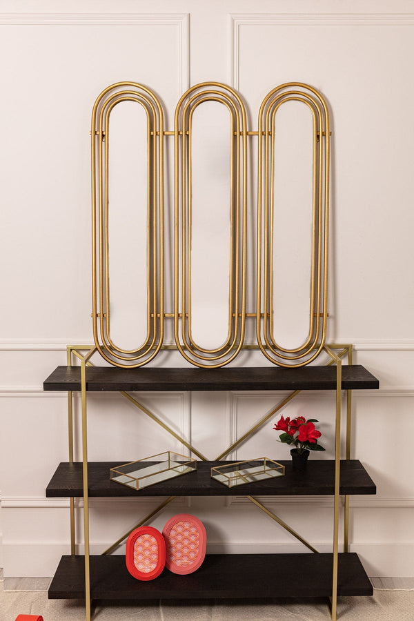 Carraig Donn Art Deco Gold Triple Wall Mirror