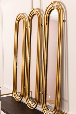 Carraig Donn Art Deco Gold Triple Wall Mirror