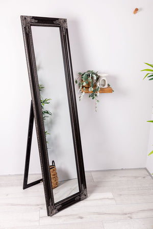 Carraig Donn Audrey Black Floor Standing Mirror