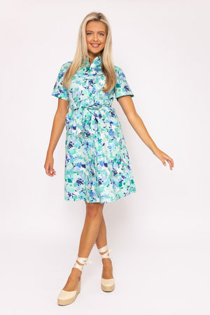 Carraig Donn Aurora Blue Printed Shirt Dress