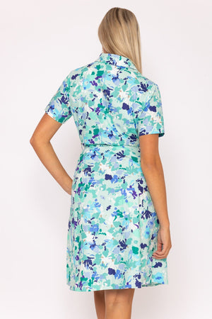 Carraig Donn Aurora Blue Printed Shirt Dress