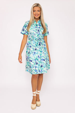 Carraig Donn Aurora Blue Printed Shirt Dress