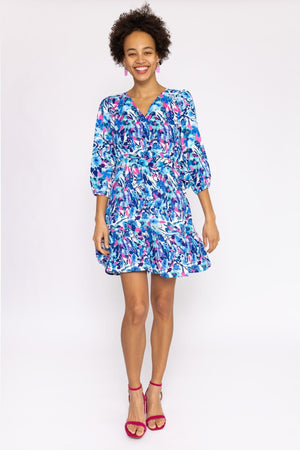 Carraig Donn Ava Mini Dress in Blue Print